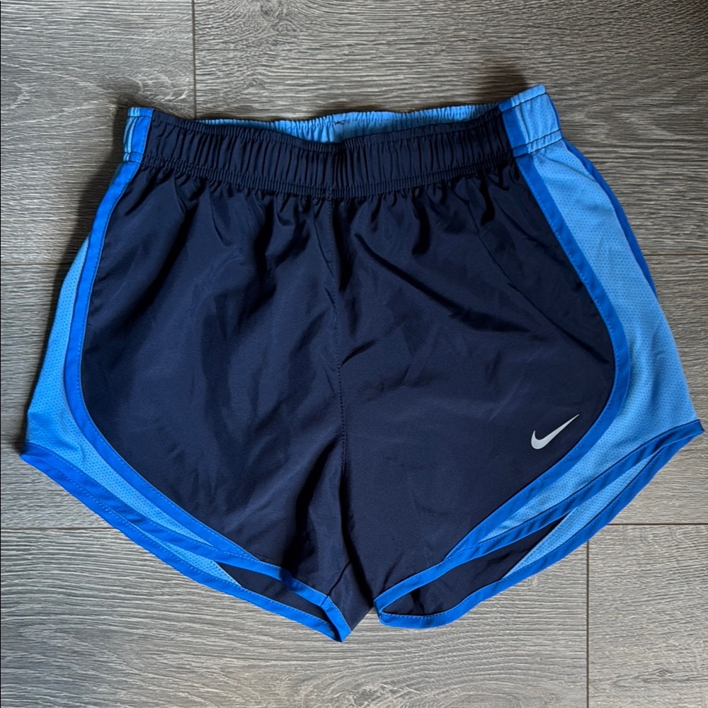 Nike Black and Blue Running Shorts XS